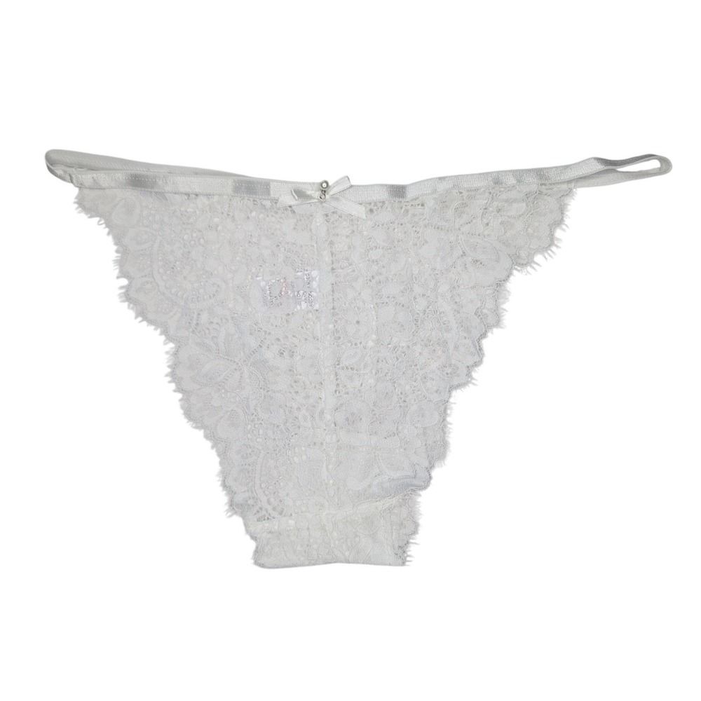 NEW Unworn Knotty White Lace High Cut Cheeky Lacey Panties Underwear